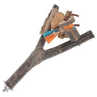 Bird Perch Stand for Parrots 3Pcs Natural Wood Branch Chewing Toy