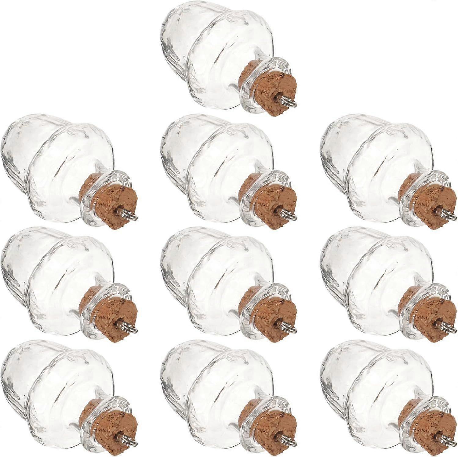 10pcs Mini Glass Jars Cork Lids Tiny Empty Bottles Miniature Small