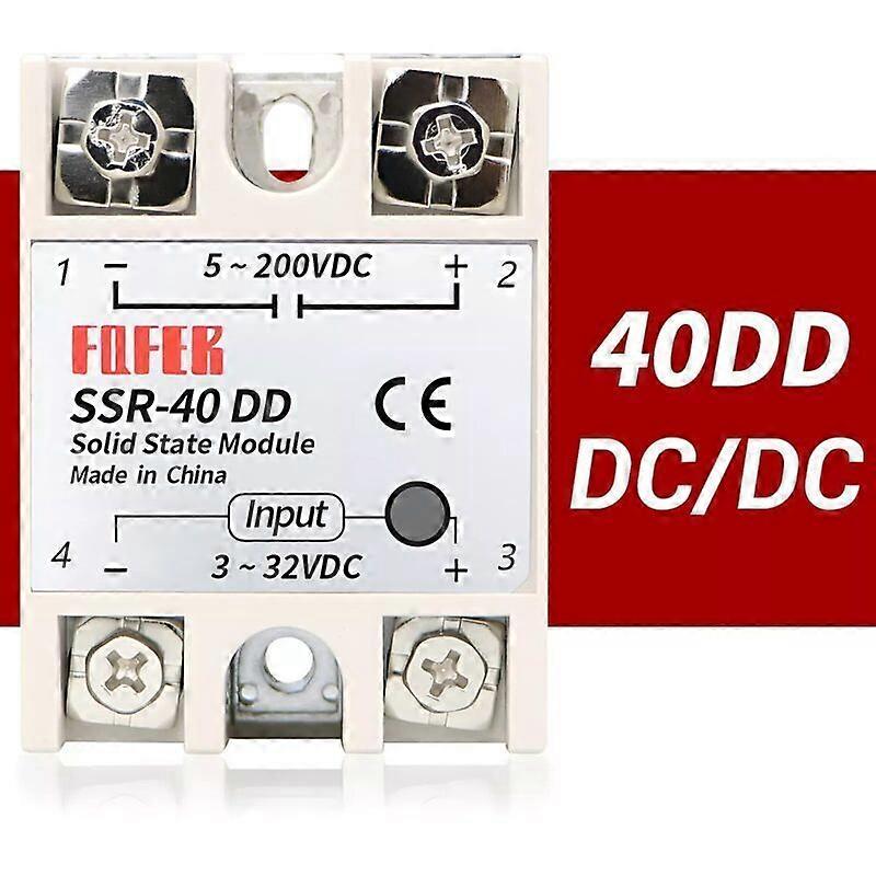 Semiconductor Relay, SSR-40 DD 40A 5-220VDC Solid State Relay Module, Single Phase Solid State Relay for Industrial Process Automation