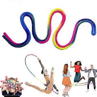 3 Meter Gymnastics Rope Rainbow Rhythmic Gymnastics Rope Sports Training Competition Rope DIY Braid Rope Outdoor Jump Rope for Kids Adults