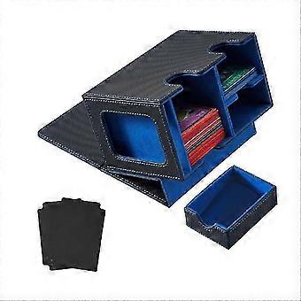 Caixa para Baralho com Bandeja para Dados, Expositor de Cartas, Caixa para Baralho Azul Premium