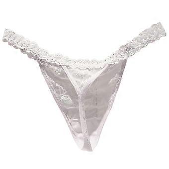 G-String Thongs for Women T-back Breathable Cheeky Underwear Panties Floral Lace Hollow Out Low Waist Thongs Gifts White Universal code