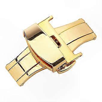 Justerbar Metal Ur Lås 10mm / 12mm / 14mm Dobbelt Push Butterfly Folde Spænde Til Udskiftning Ur Remme