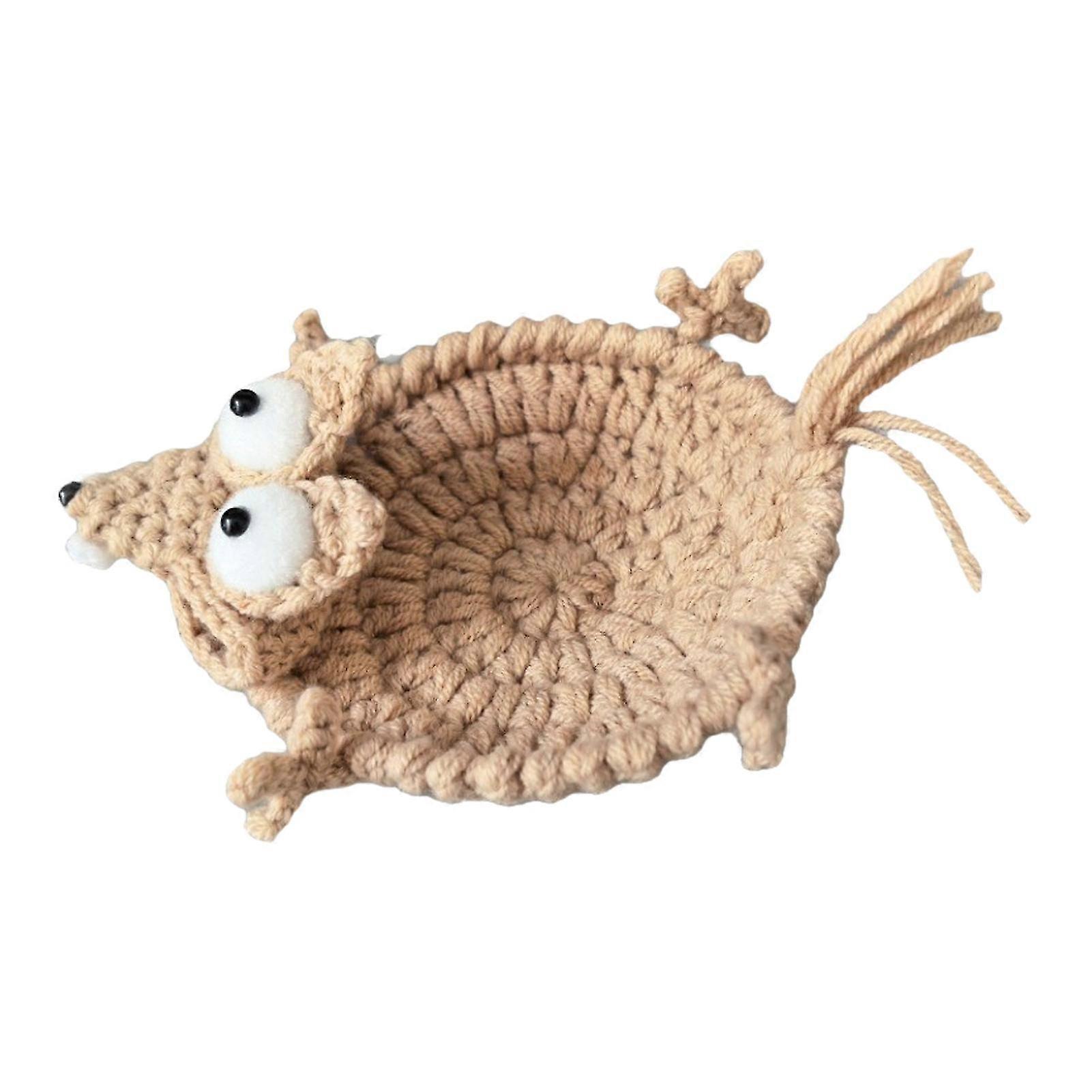 Crocheted 3D Squirrel Coaster