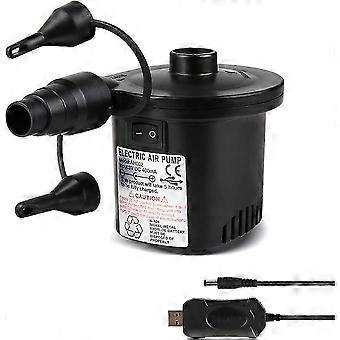 Elektrische luchtpomp, oplaadbaar, snel op te blazen/leeg te laten lopen 3 tips en 5V USB-adapter inbegrepen