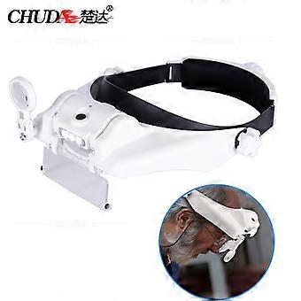 Eyebrow extension magnifying mirror with USB rechargeable headband magnifying mirror, embroidery tool, super bright LED.