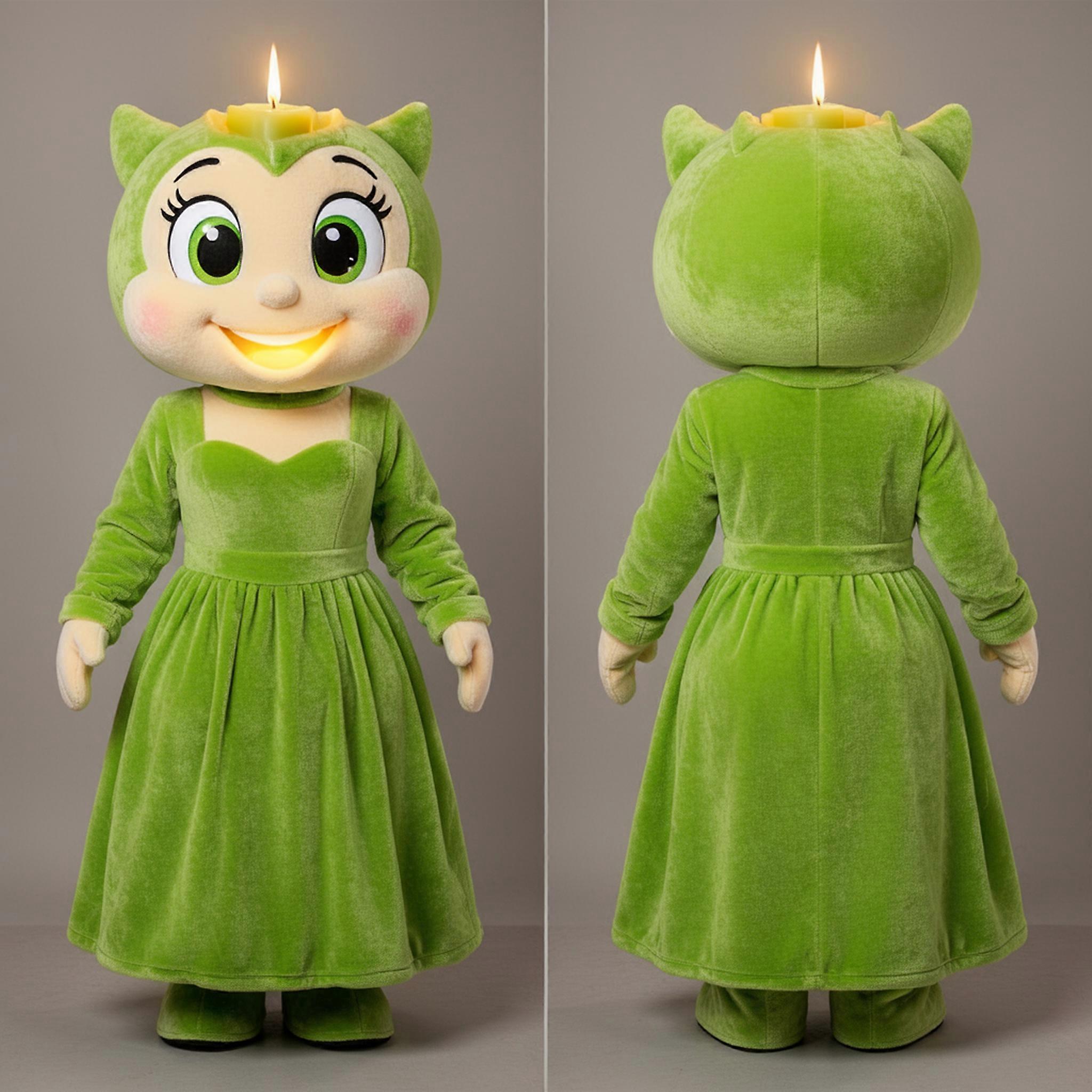 MASTICOT Lime Green Glowing Scented Candle Mascot