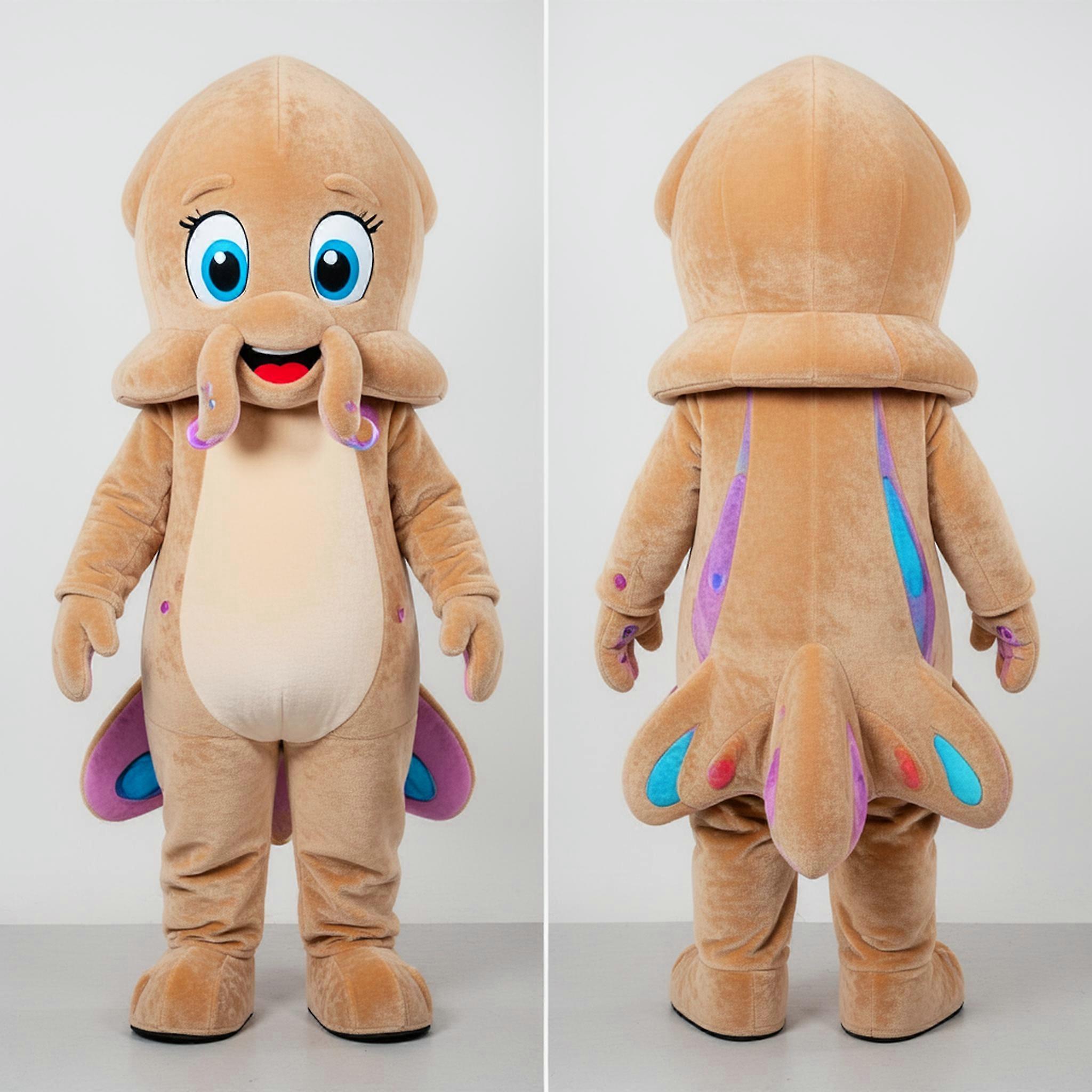 MASTICOT Velvety Tan Flowing Squid Mascot