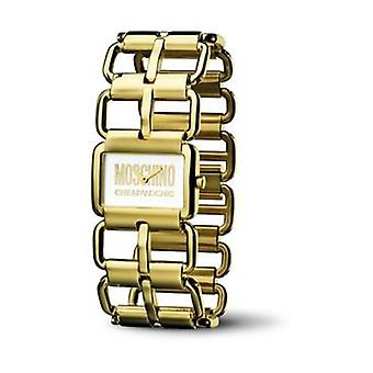 Moschino let's link! Quartz Analog Woman Watch with Stainless Steel Bracelet Gold Plated MW0036