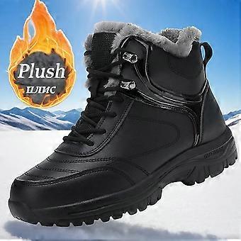 Modieuze unisex winterlaarzen, superwarme heren sneeuwlaarzen, dikke pluche hoge laarzen, waterdichte leren enkellaarsjes, pluche katoenen sneakers