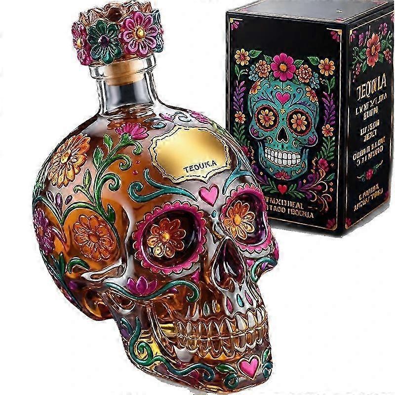 Gothic Skull Glass Bottle Decor