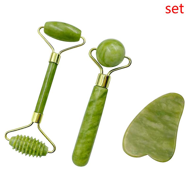 Guasha Facial Jade Roller Face Thin+body Gua Sha Board Massager Tool Set