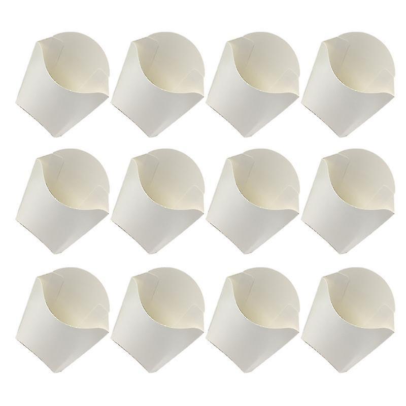 11X10x5cm White Wrapping Paper 24pcs White Paper Grease Resistant French Fry Holders Disposable Snac