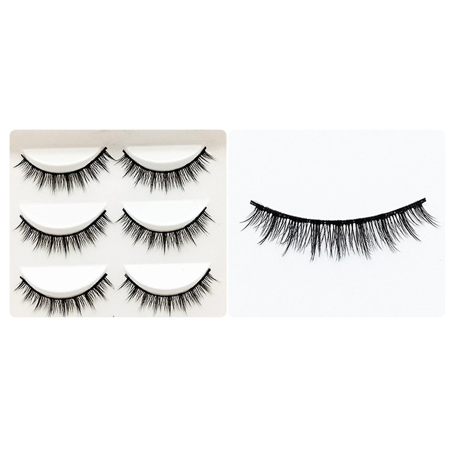 5 Pairs Curling Up False Eyelashes Natural Look Wispy Eyelashes Easy To Wear