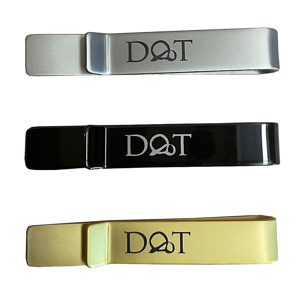 Black Gold Silver Plain Matte Tie Clips 3pcs Set