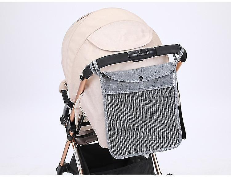 Grey Baby Cart Mesh Hanging Storage Bag Trolley Seat Pocket