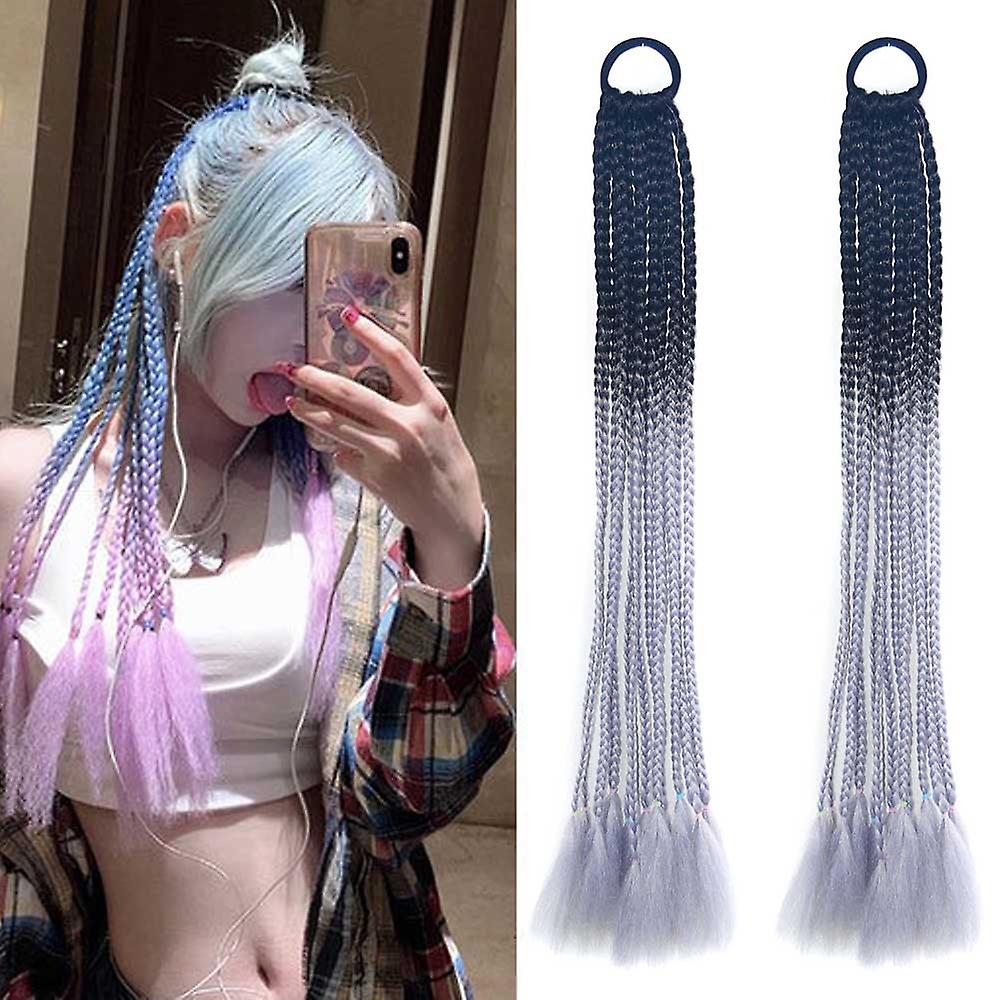 2 PCS FQXBMW Colorful Dreadlocks Ponytail Wigs, Color: 15