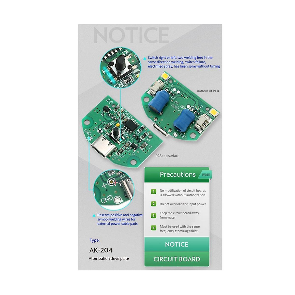 Dual Spray Atomization Module USB Humidifier Driving Circuit Board Atomization Experimental Equipme
