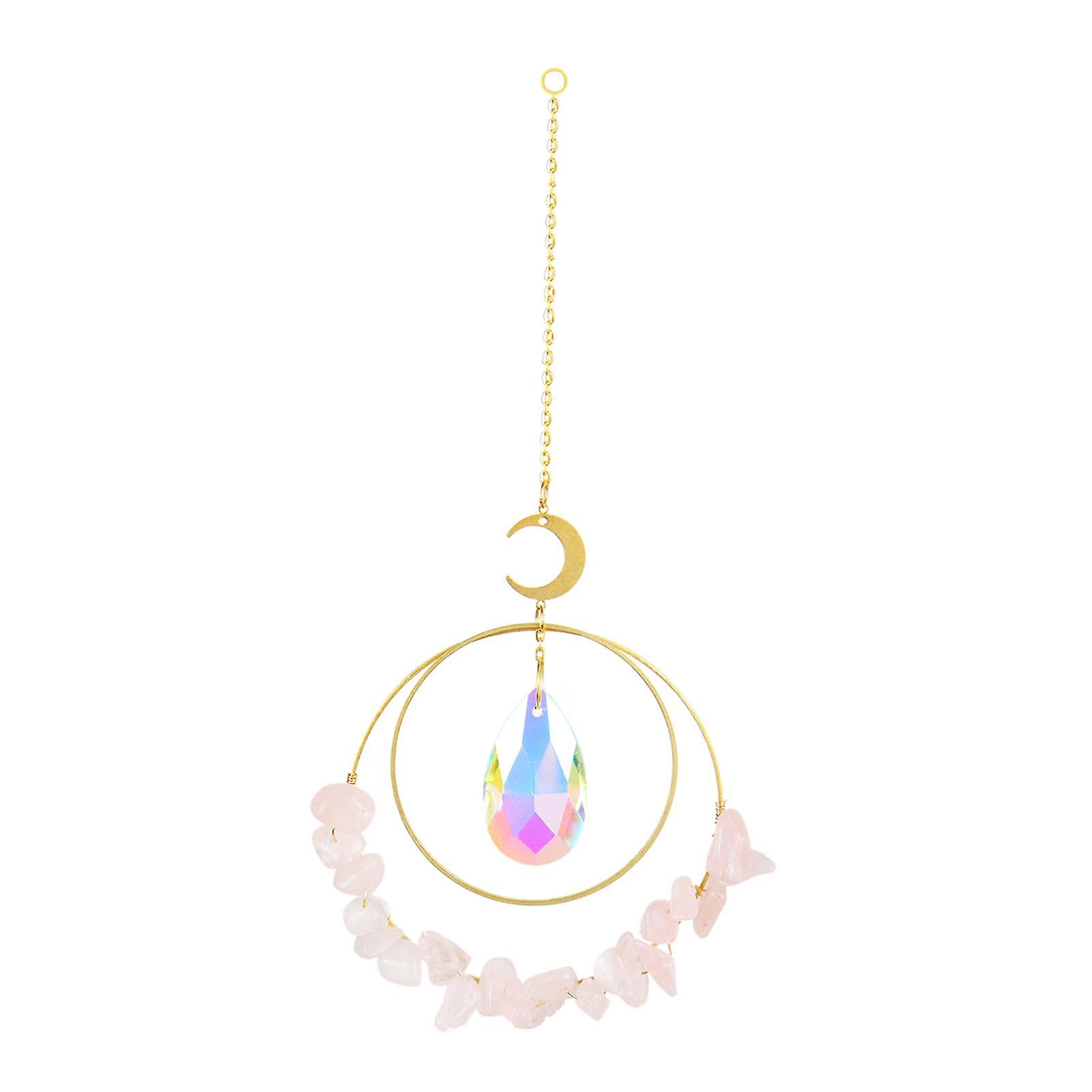 Crystal  Window Hanging Decor Crystal  Wind Chime Decor Pink