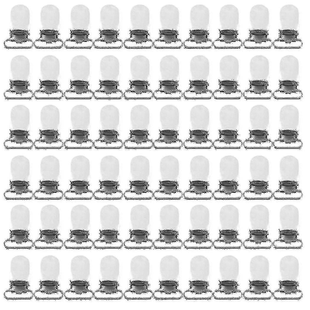 60 X Braces Clips Strap Hooks 20 Mm Silver Coloured