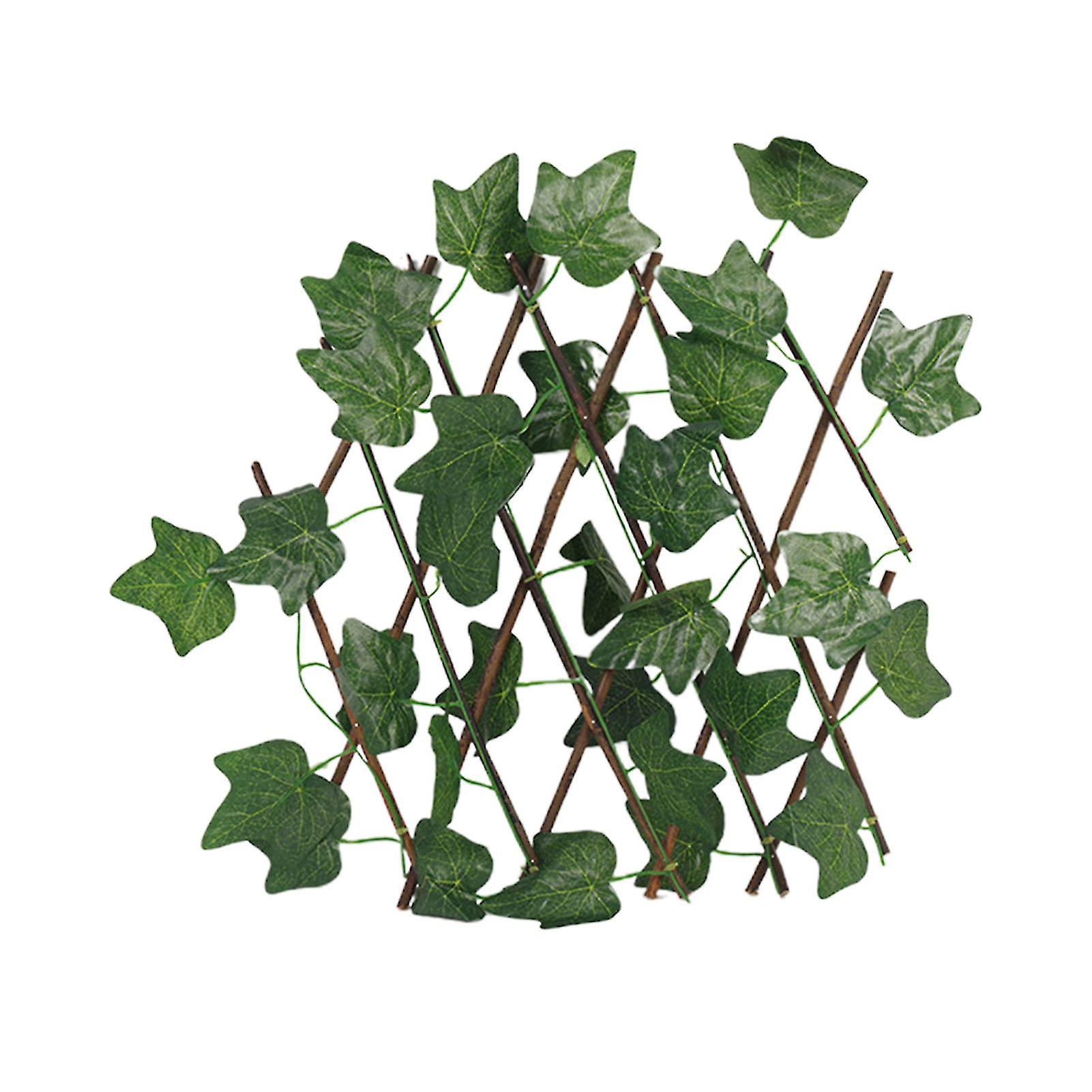 Artificial Plant Fence Expandable Sunfast Plastic Realistic Wooden Simulation Barrier For Garden