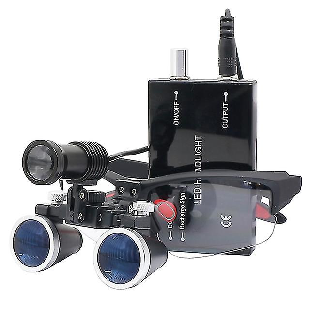 2.5x/3.5x 420 mm οδοντικός φακός λούπας διόφθαλμος μεγεθυντικός φακός χειρουργική χειρουργική χειρουργική επέμβαση λούπας με προβολέα φως κεφαλής