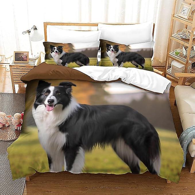 3d Border Collie Duvet Cover Kids Microfiber Bedding Duvet Cover