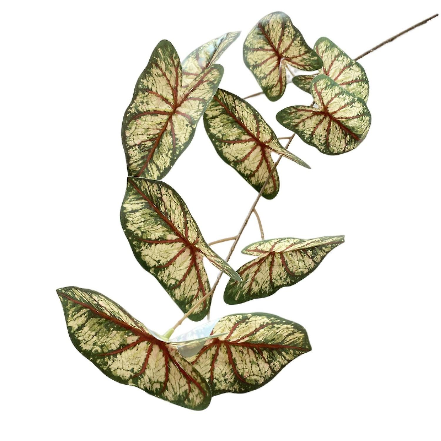 Fake Taro Leaves 3D Printing Colorful Plastic Leaves DIY Scene Layout Ornament 2-fork Artificial Lea