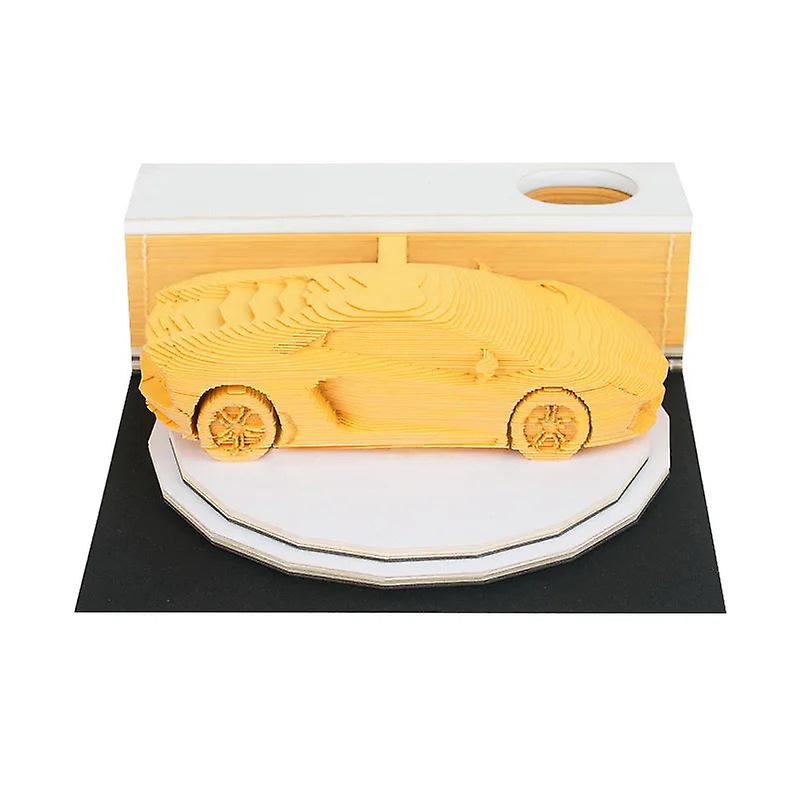Creative Gift Diy Hand Tear Gradient Post It Note Decoration Lamborghini Car Paper Carving Model 3d Notepad