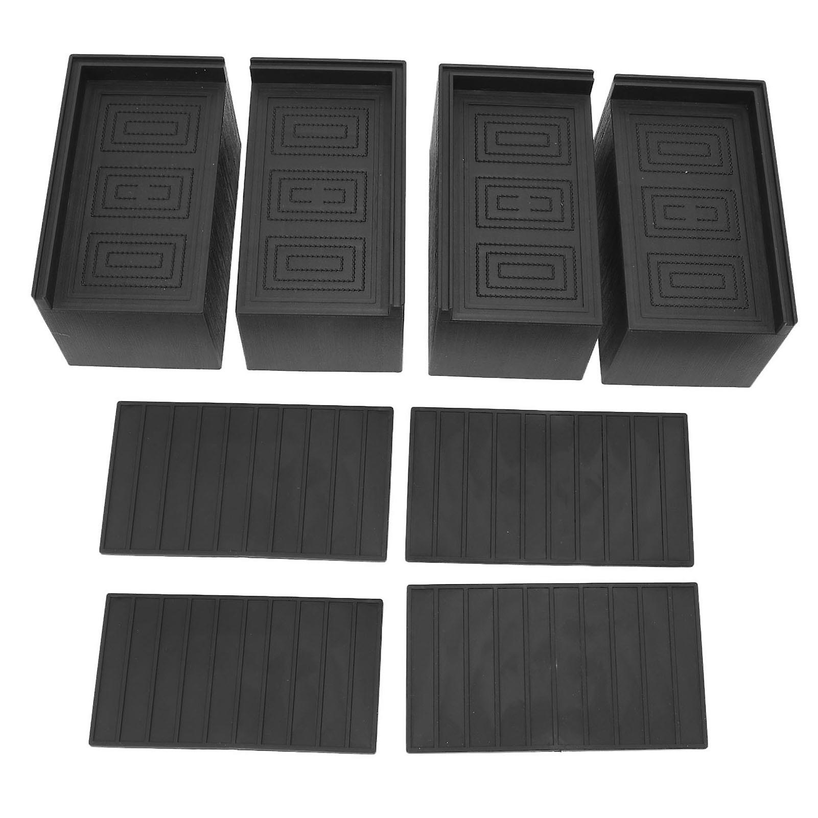 Set mit 4 schwarzen 3-Zoll-Gummimöbel-Risern für den Heim- oder Bürogebrauch
