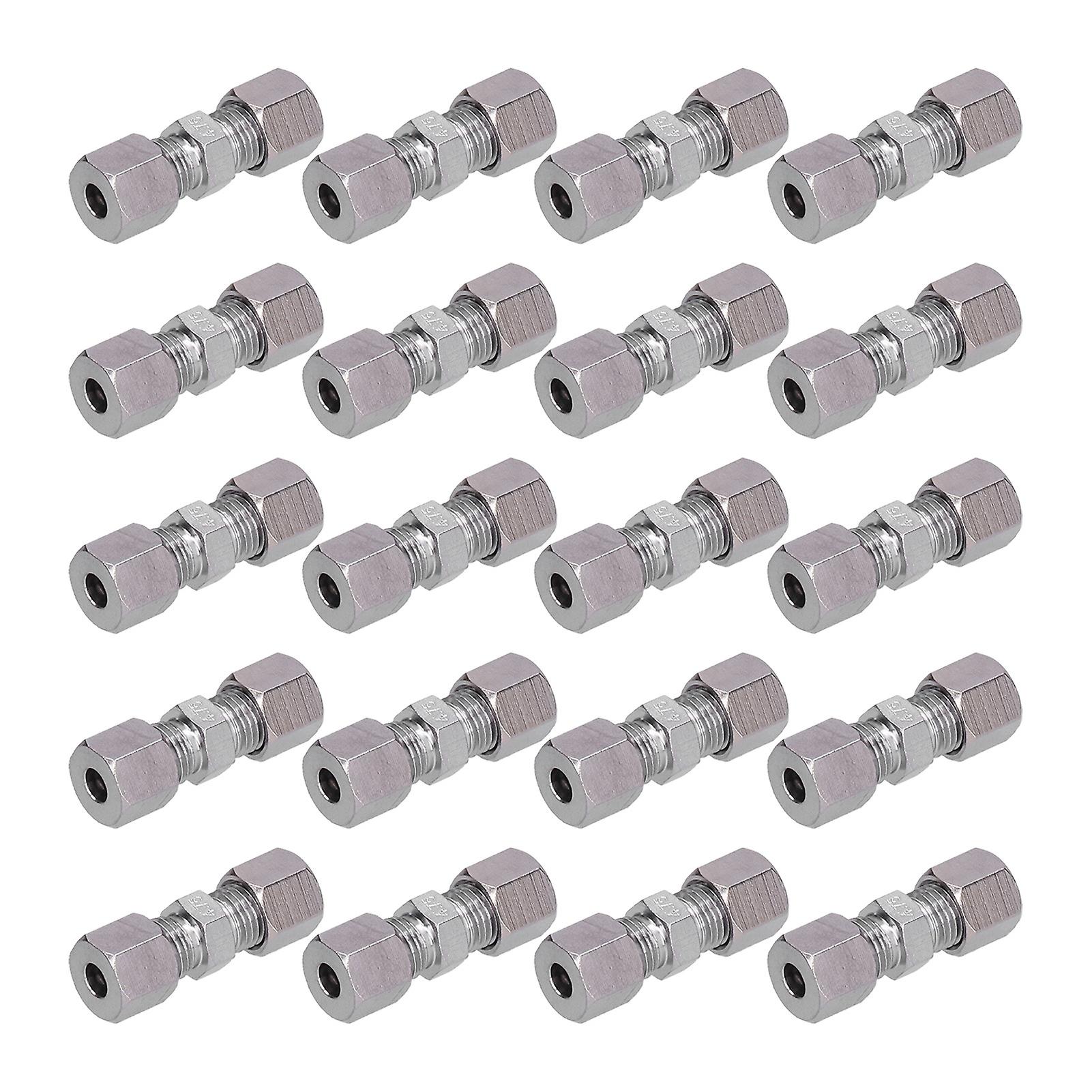 20pcs 35mm/1.38in Quick Connectors Double Cutting Ring Without Flange for 4.75mm/0.19in Brake Line Repair