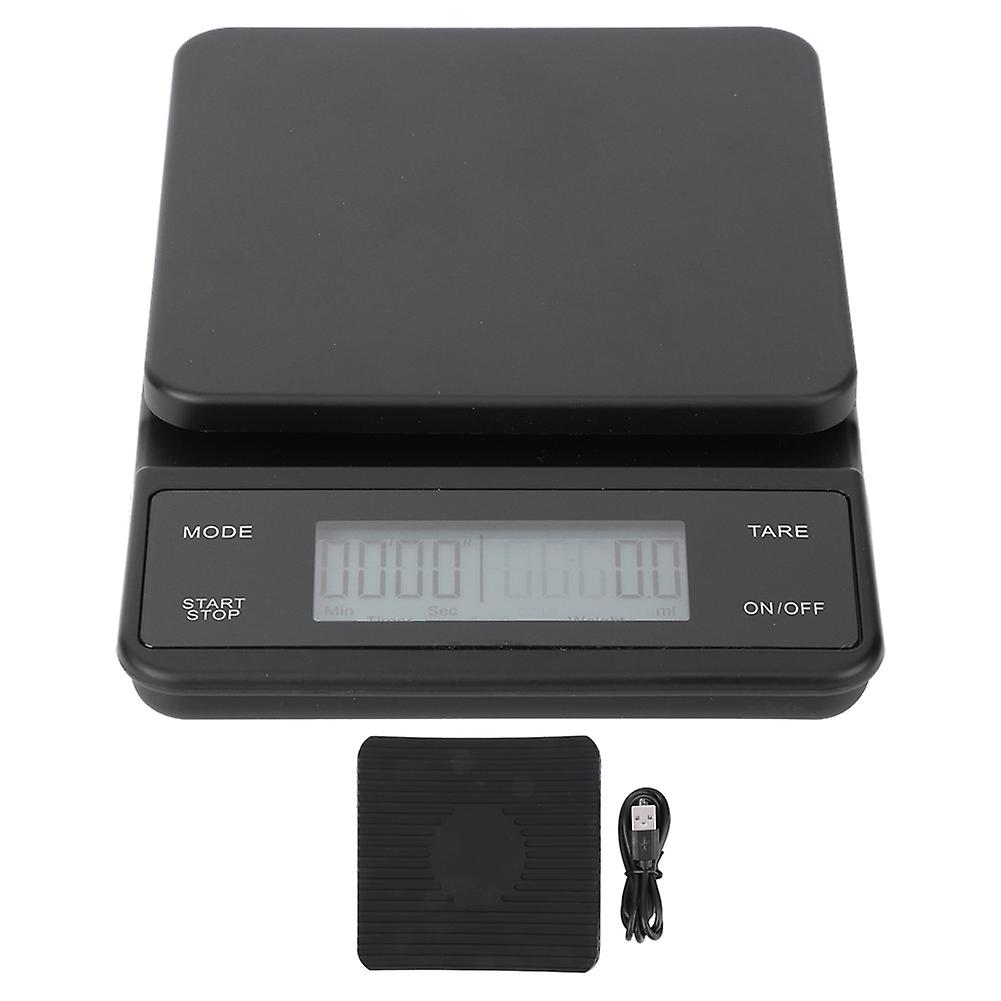 Kitchen Electronic Scale Coffee Scale Baking Scale USB Rechargeable Portable Scale Timer Function 3kg 0.1g Precision Includes Batter
