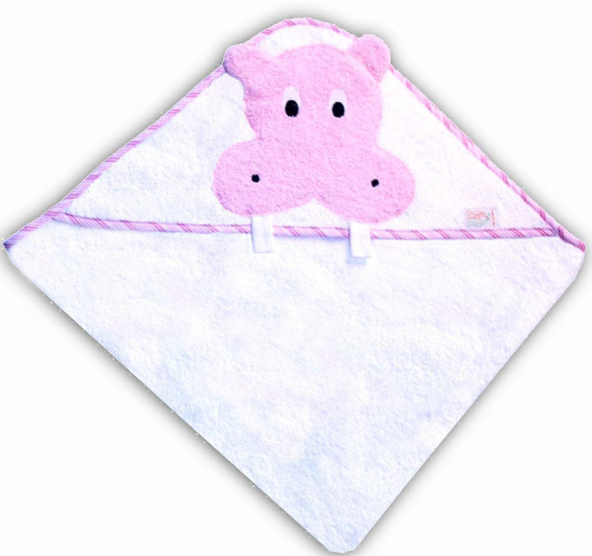 Zigozago Bath Towel with Hood Newborn Hippopotamus Unisex BUB_HIPPO