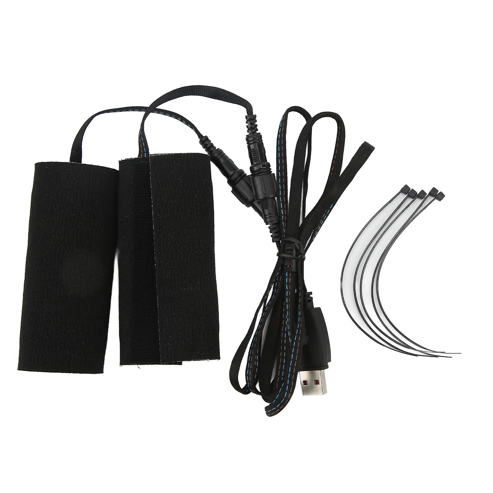 2pcs Waterproof Motorcycle Heated Grips, USB-Powered with Hook & Loop Fasteners