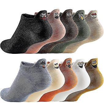 Cute Socks 10 Pairs Cotton Kawaii Embroidered Funny Ankle Socks Novelty Socks For Womens Girls