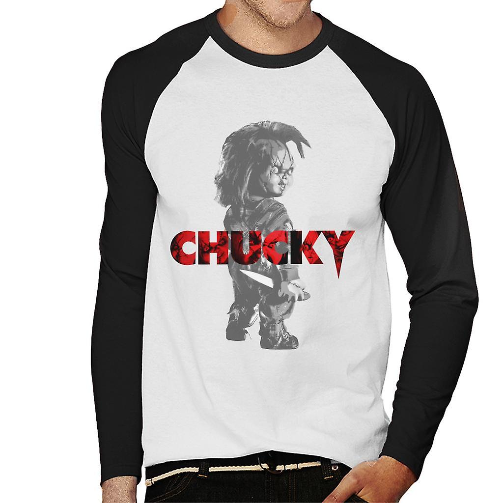 Chucky Looking Backwards Men's Baseball Long Sleeved T-Shirt