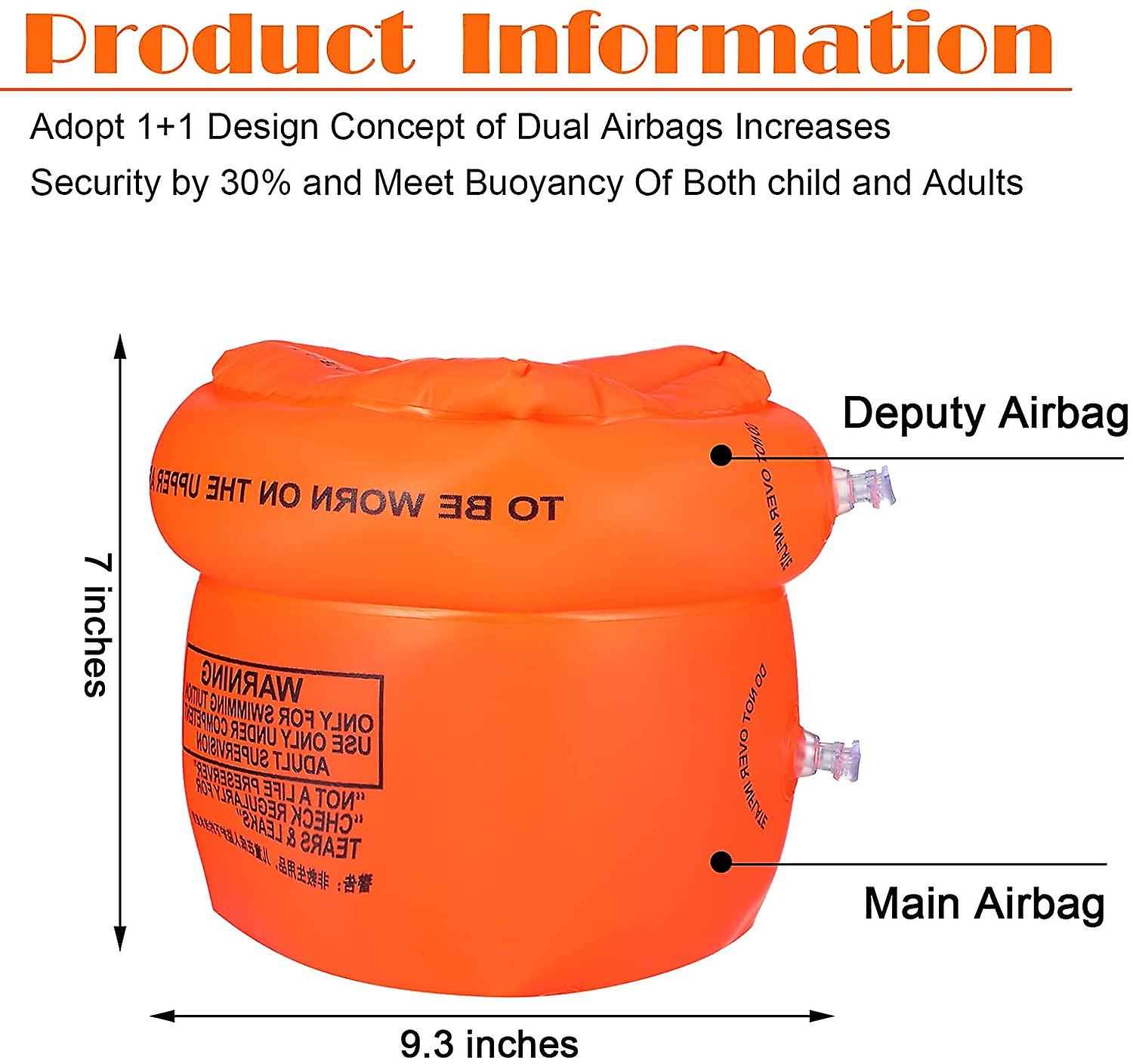 6 Pieces Swimming Arm Float Rings PVC Arm Floaties Inflatable Float Swim Arm Bands