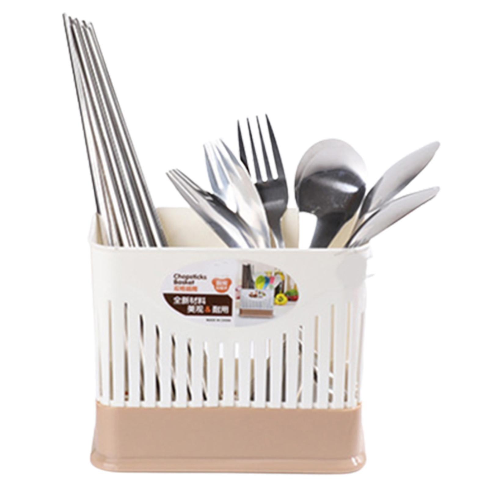 Flatware Drain Rack Tableware Storage Holder For Home Kitchen