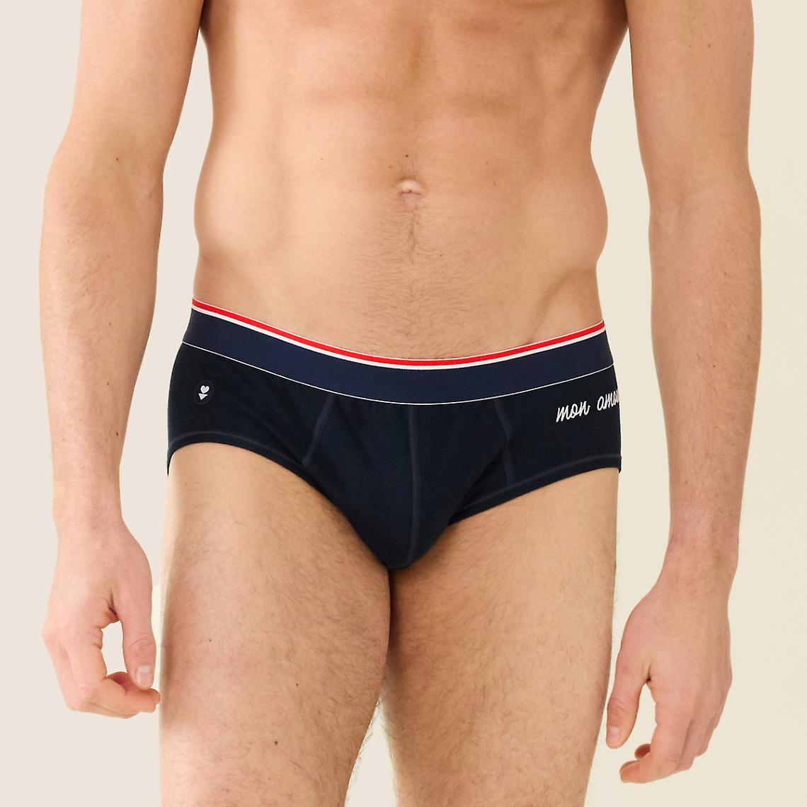 Blå bomull broderte truser