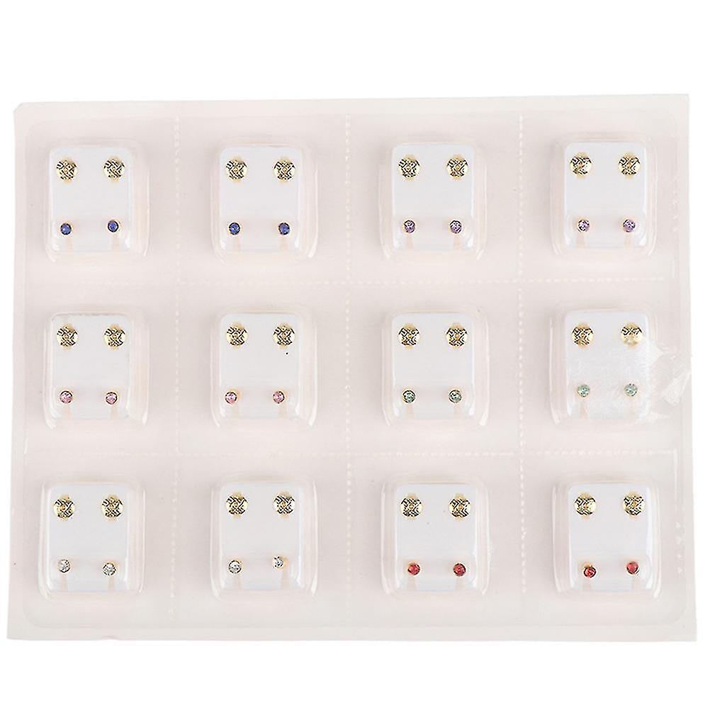 12 párů Lékařské náušnice Piercing Tool Ear Stud Chirurgické ocelové náušnice Šperky