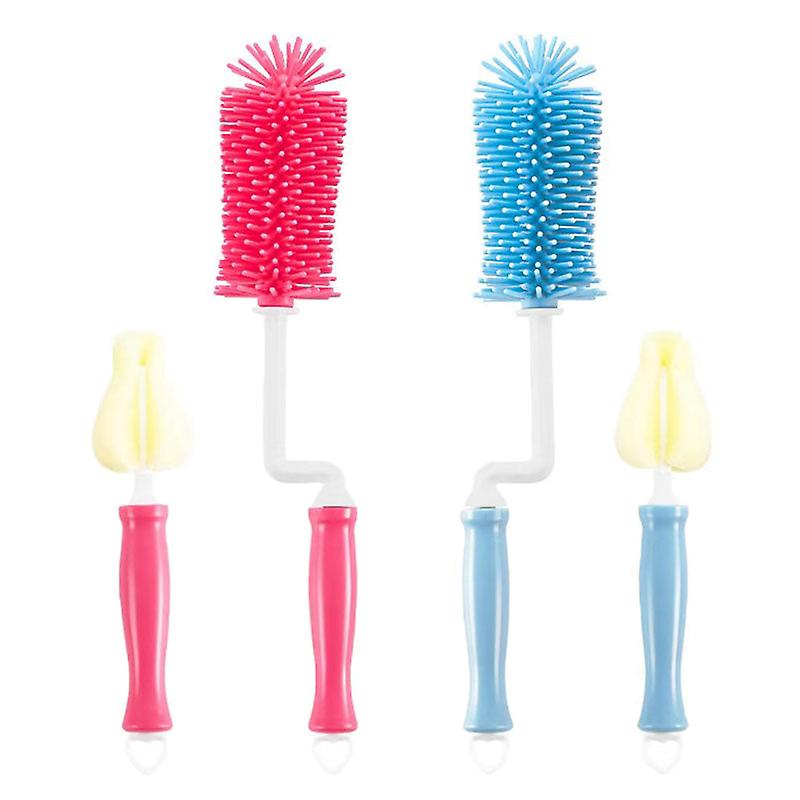 Multifunctional Set 360 Degree Rotating Silicone Feeding Bottle Cleaning Brush
