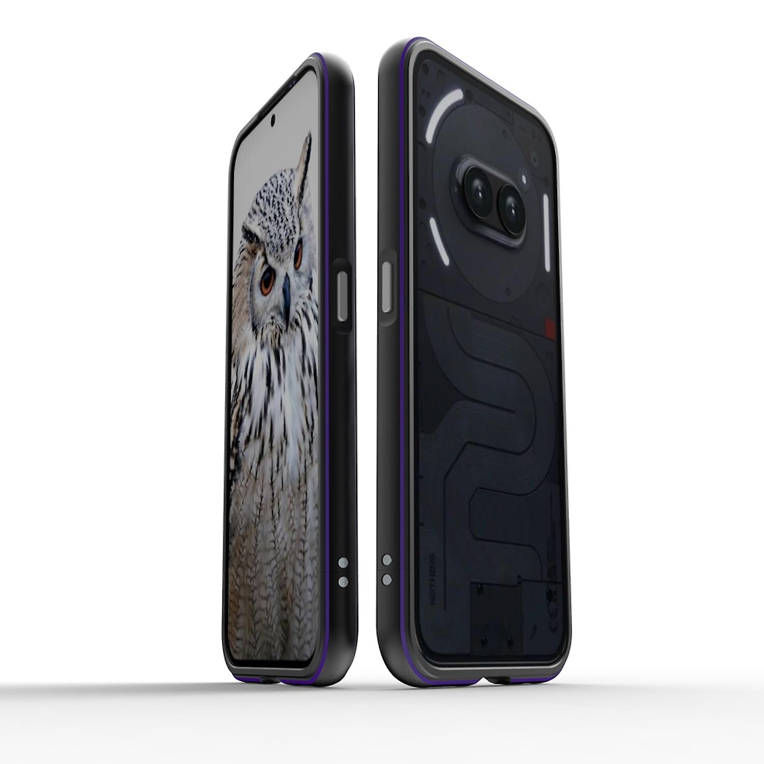For Nothing Phone 2a / Plus Aurora Series Metal Protective Frame Phone Case Black / Purple
