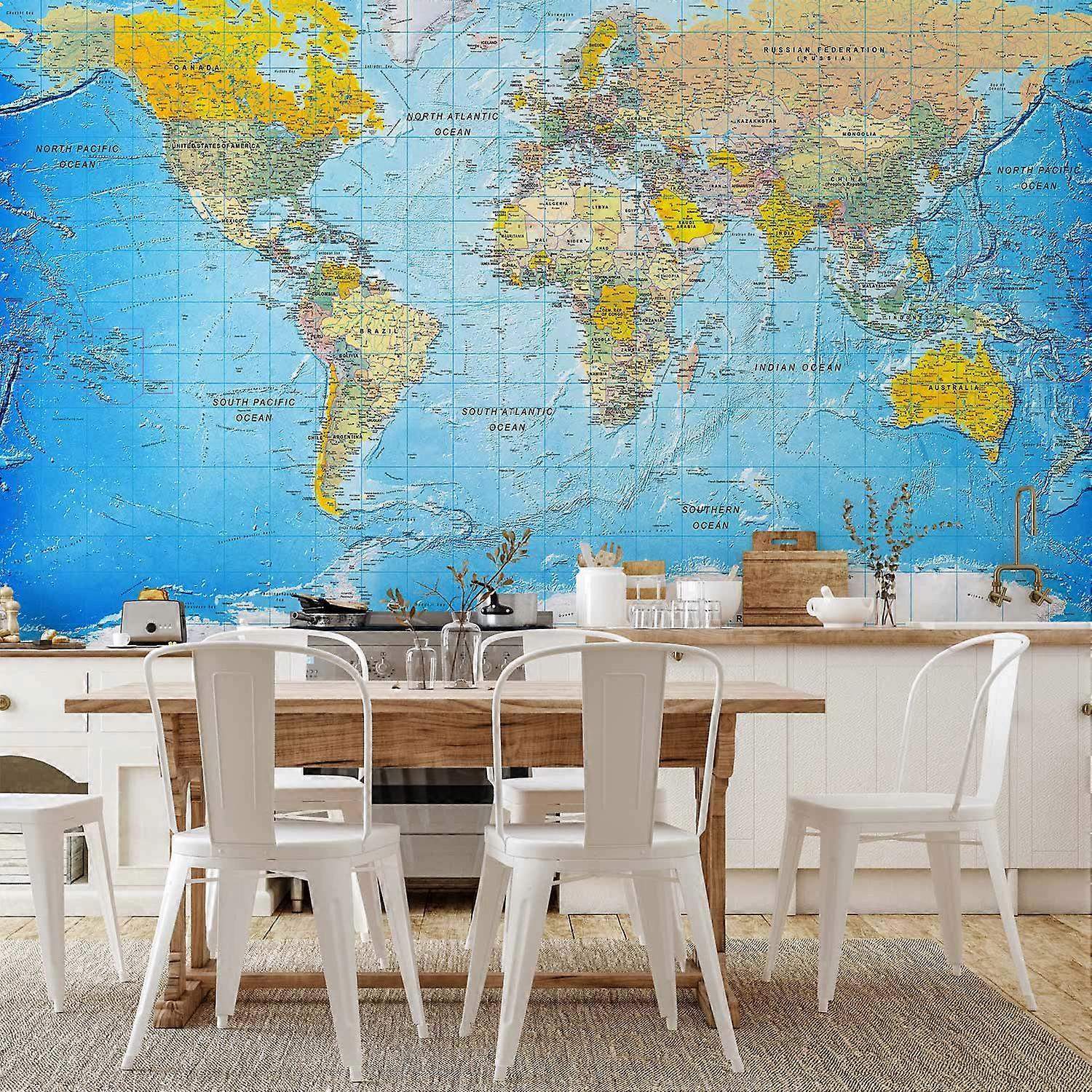 Papier peint - Carte classique du monde