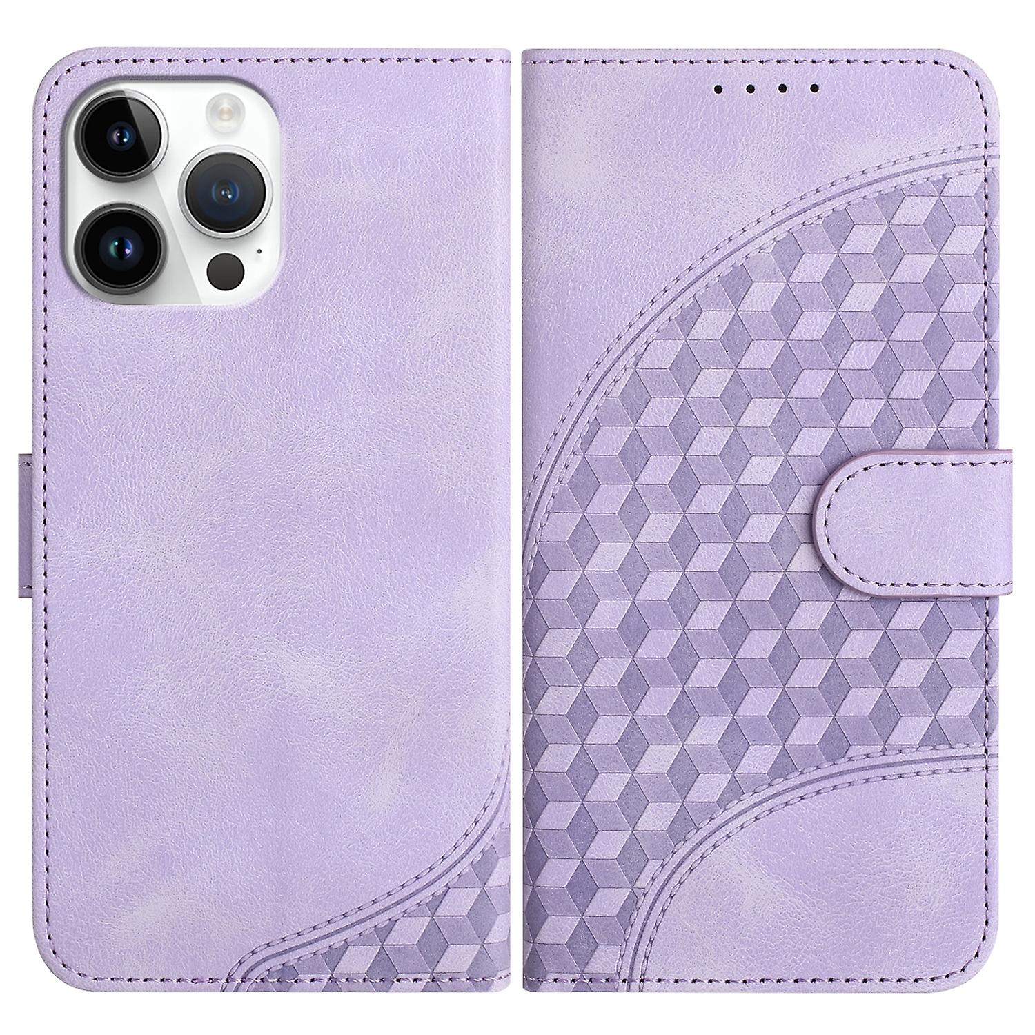 For iPhone 13 Pro Max Elephant Head Embossed Phone Leather Case with Lanyard