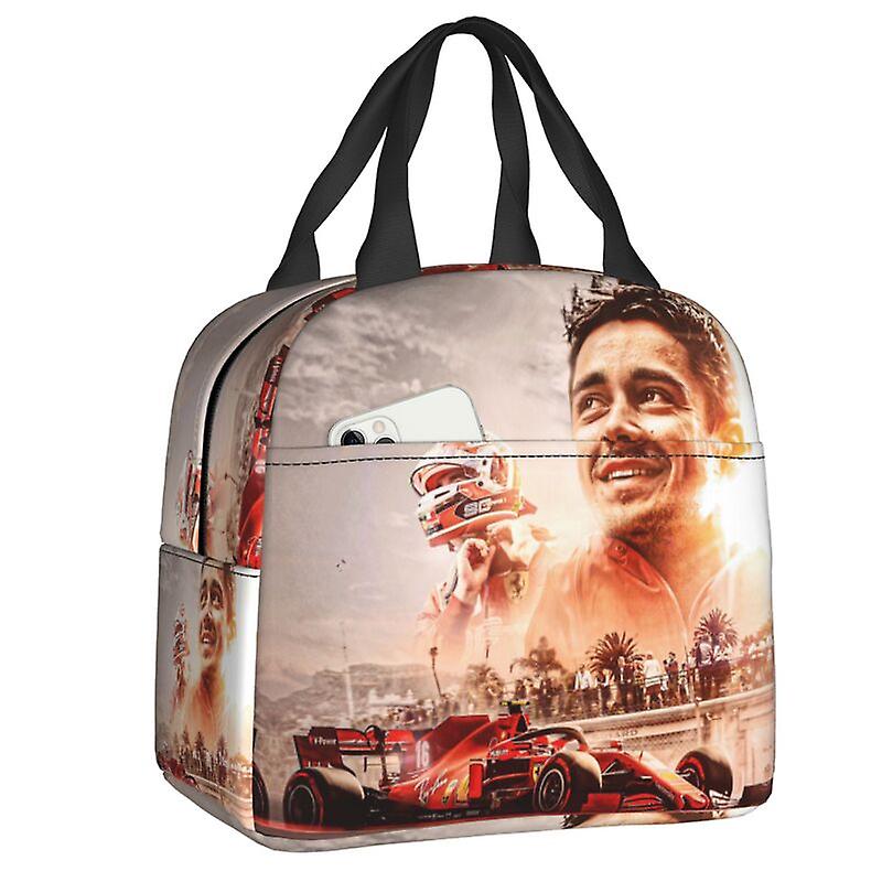 Monaco Racer Leclerc Charles Isolerad Lunch Tote Bag För Kvinnor Varmkylare Termisk Matväska Utomhus Picknick Matbehållare Tote