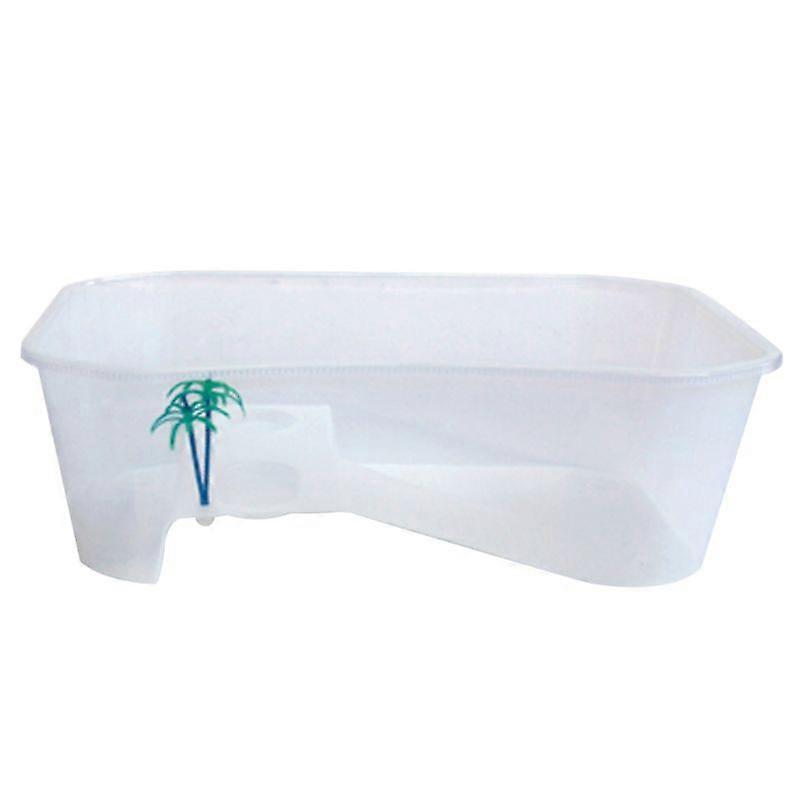 Aquarium Tank Breeding Box Reptile Habitat Tortoise Food Feeding Box with Ramp