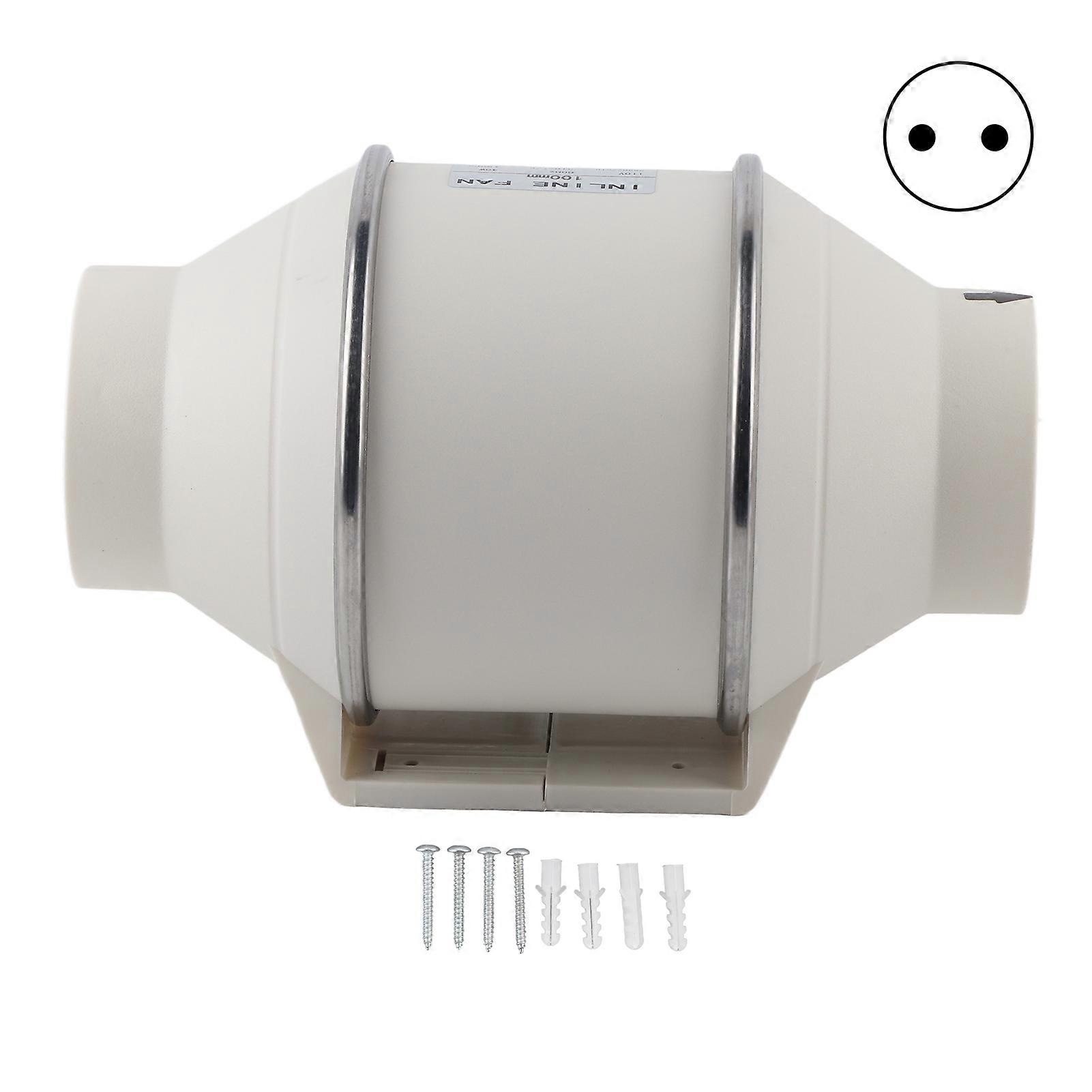 4in Single Speed Inline Duct Hydroponic Ventilation Exhaust Fan Low Noise 40W Powerful WhiteEU Plug 220V