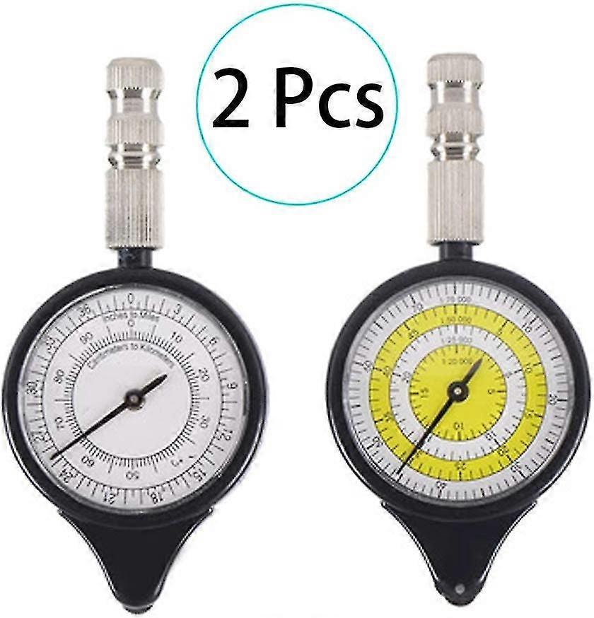 2 Pack Map Distance Meter Odometer Multifunctional Compass Curvature Meter Equipment