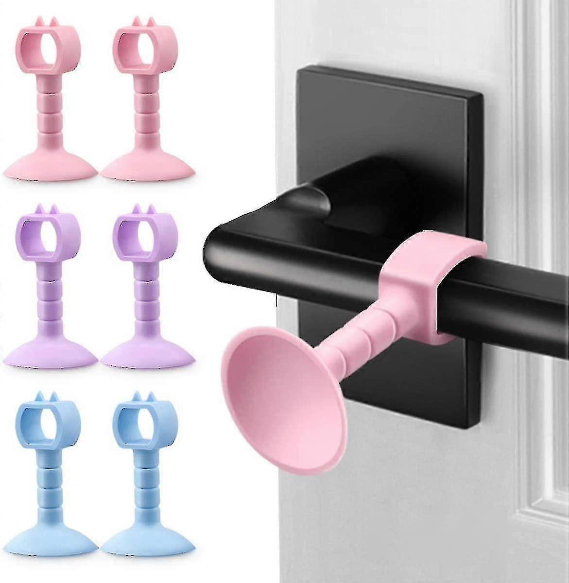 6 Pack Rubber Door Stoppers, Rubber Door Knob, Wall Protector With Self Adhesive