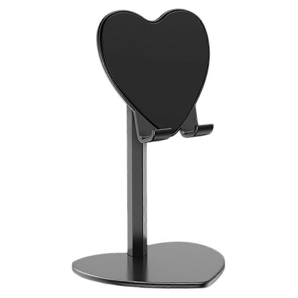Heart Shaped Desktop Tablet Support Flexible Phone Support Metal Bracket Black